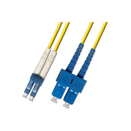 Optický patchkábel duplexný, LC/UPC-SC/UPC 9/125um SM, 30m, OS2