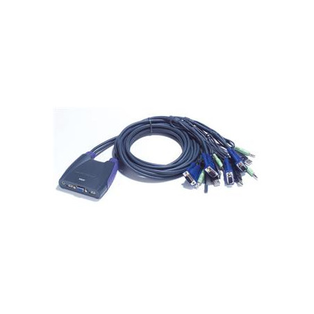 Aten 4-port KVM USB mini, audio, 1.8m káble