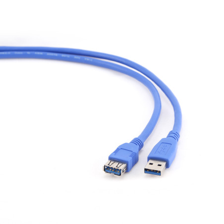Kabel USB A-A 1,8m USB 3.0 predlžovací, modrý