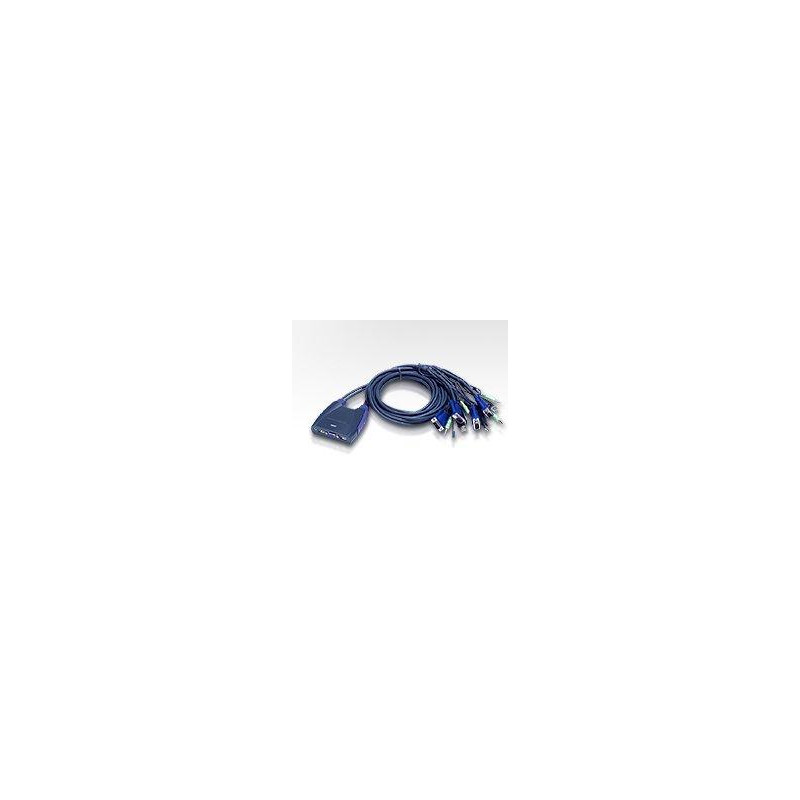 ATEN 4port KVM USB mini, audio, 0.9 metra káble
