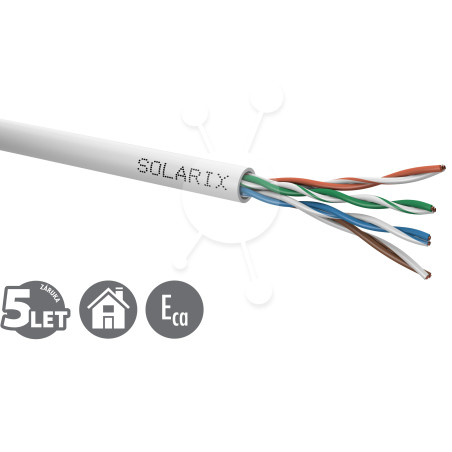Inštalačný kábel Solarix CAT5E UTP PVC Eca 1000m/cievka SXKD-5E-UTP-PVC