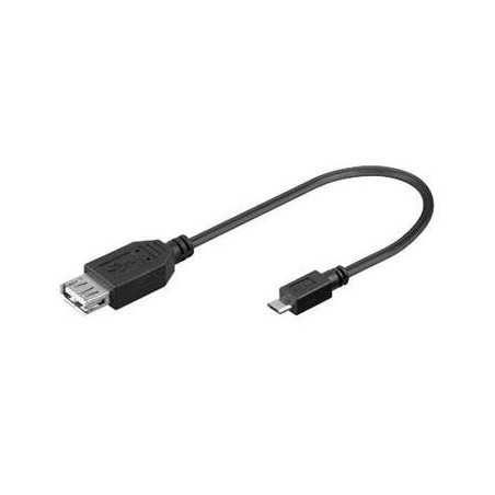 PremCord USB kab redukcia A/fem-MicroUSB/male20cmOTG
