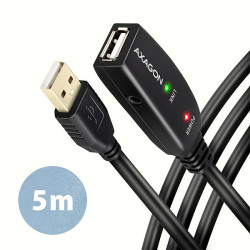 AXAGON ADR-205, USB 2.0 A-M - A-F aktívny predlžovací / repeater kábel, 5m