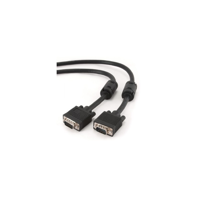 Gembird kábel prípojný k monitoru 15M/15M VGA 15m tienený extra, ferrity BLACK