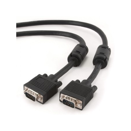 Gembird kábel prípojný k monitoru 15M/15M VGA 15m tienený extra, ferrity BLACK