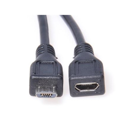 PremiumCord Kabel predlžovací micro USB 2.0 M-F, černý 2m