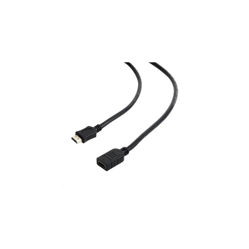 Kabel HDMI-HDMI M/F 1,8m, 1.4, predlžovací čierny
