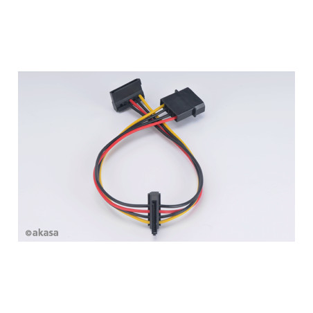 AKASA - 4-pin molex na 2x 15-pin Sata adaptér