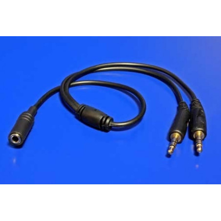 Redukcia audio 4 pólový jack3,5F - 2x jack3,5M