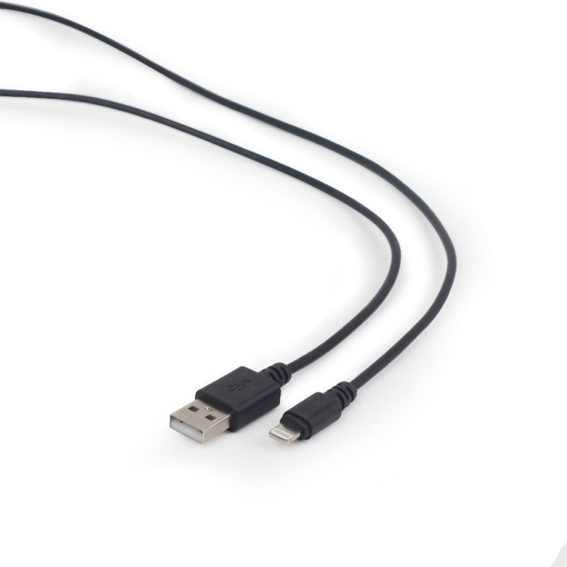 Kabel CABLEXPERT USB 2.0 Lightning (IP5 a vyšší) nabíjací a synchronizačný kábel, 1m, čierny
