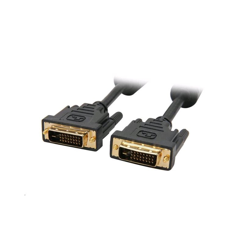 Kábel C-TECH prípojný DVI-DVI, M/M, 1,8m DVI-D, dual link