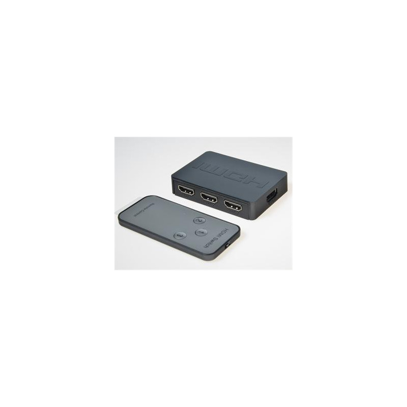PremiumCord HDMI switch 3:1 plastový, diaľkové ovl.