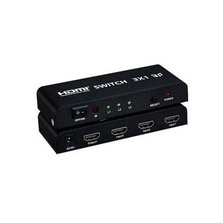 PremiumCord HDMI switch 3:1 kovový, diaľkové ovl.