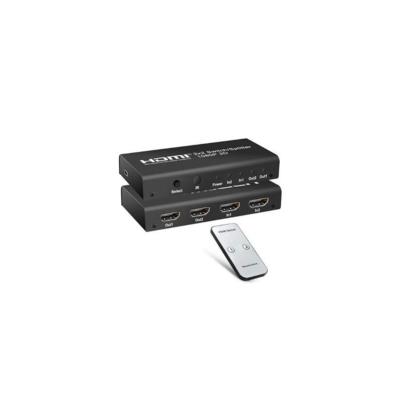 PremiumCord HDMI switch 2:2, 3D, 1080p, diaľkové ovl.
