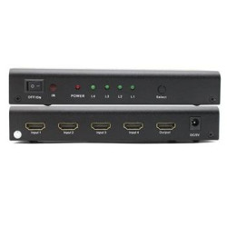PremiumCord HDMI switch 4:1, kovový, diaľkové ovl.