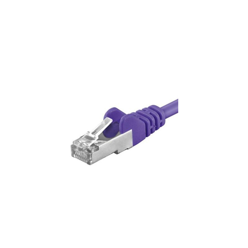 Premiumcord Patch kábel CAT6a S-FTP, RJ45-RJ45, AWG 26/7 0,5 m, fialová