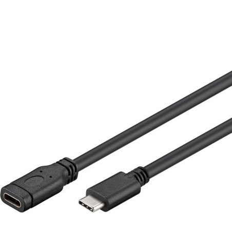 PremiumCord Prevodník Prodĺžovací kábel USB-C M/F, černý, 1m