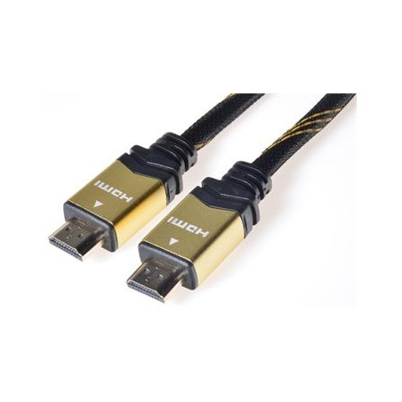 PremiumCord GOLD HDMI + Ethernet kábel, zlac., 5m