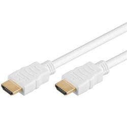 PremiumCord HDMI High Speed + Ethernet kábel, biely, pozlátené konektory, 5m