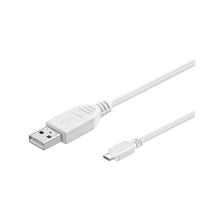 PremiumCord Kábel micro USB 2.0, A-B 5m, biela