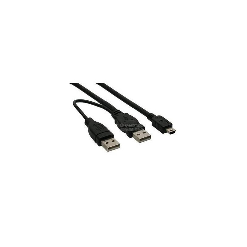 PremiumCord USB 2.0 napájací Y kábel A/M + A/M -- A/M mini 0.4m + 0.5m