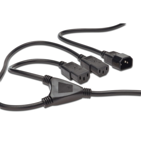 PremiumCord Kabel sieťový 230V, Y-kábel prodlužovací M-2x F