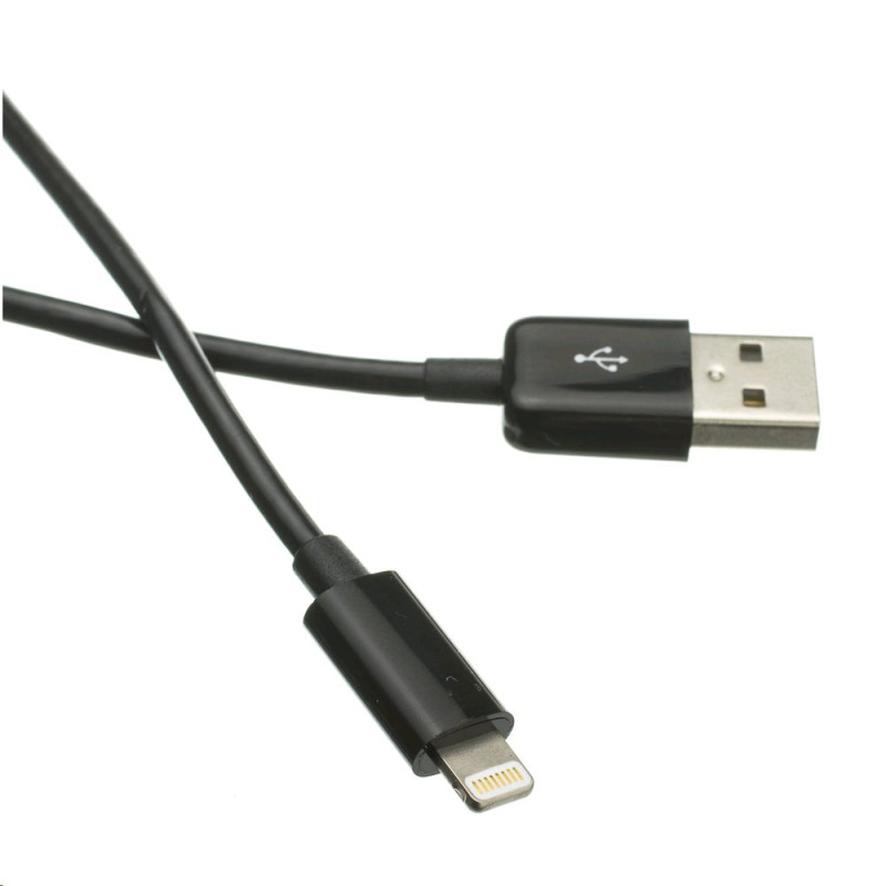 Kabel C-TECH USB 2.0 Lightning (IP5 a vyšší) nabíjací a synchronizačný kábel, 1m, čierny