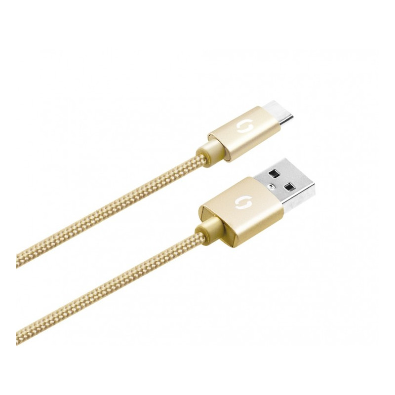 ALIGATOR PREMIUM Dátový kábel 2A, USB-C zlatý
