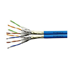 Kábel F/FTP Cat.6a 500 MHz 2x (4x2xAWG23), LS0H modrý, Dca, 500m