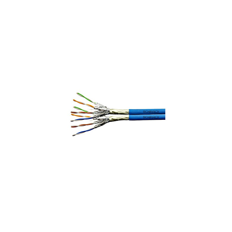 Kábel F/FTP Cat.6a 500 MHz 2x (4x2xAWG23), LS0H modrý, Dca, 500m