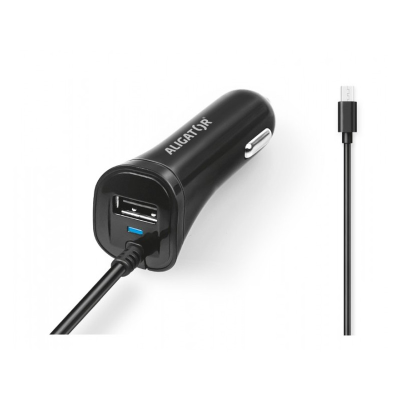 Aligátor nab. do auta 2xUSB výstupom 2,4A, čierna