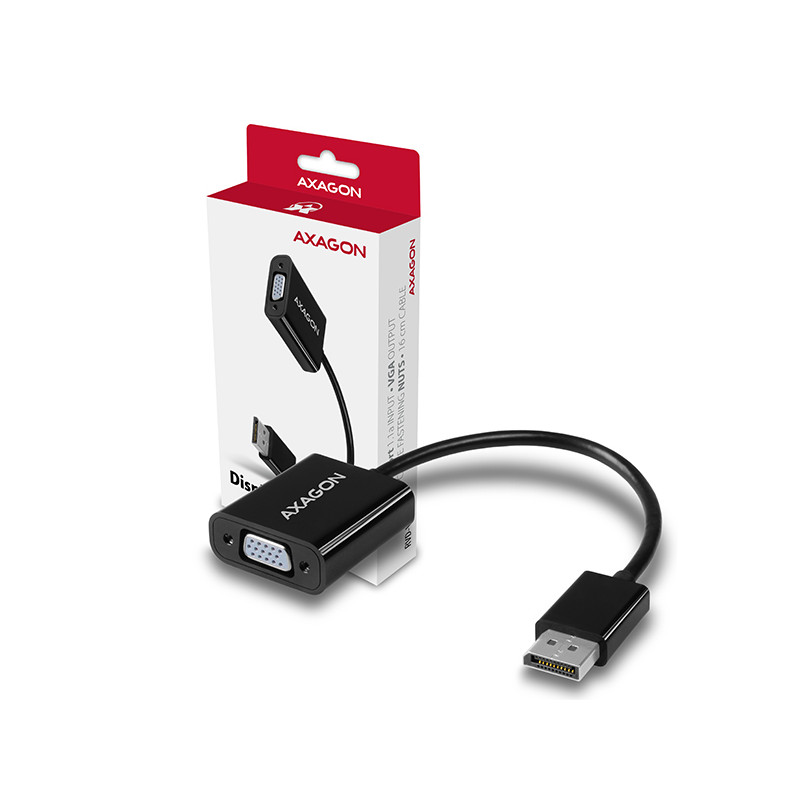 AXAGON RVD-VGN, DisplayPort - VGA redukcia / adaptér, FullHD, 1920*1200