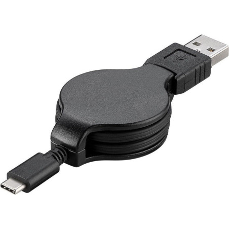 PremiumCord Kabel USB 3.1 C/M - USB 2.0 A/M, charging a sync navíjací kábel 1m