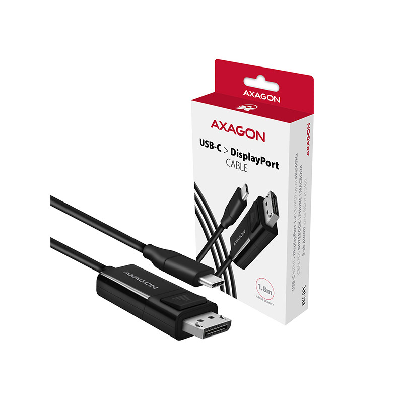 AXAGON RVC-DPC, USB-C - DisplayPort redukcia / kábel 1.8m, 4K/60Hz