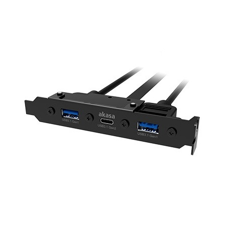 AKASA - USB 3.1 gén 2 typ C a 2x Typ A 3.0 záslepka