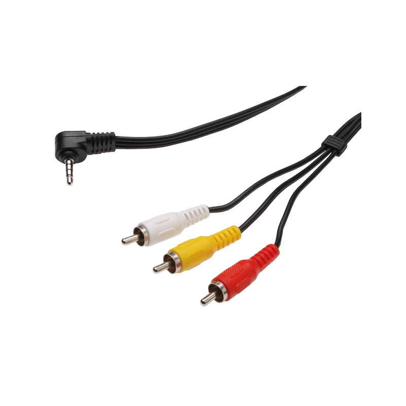 PremiumCord Video + Audio kábel, stereo 3.5mm 4 pinový - 3x CINCH RCA tienený, M/M, 1,5m