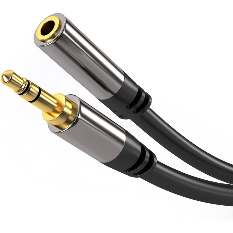 PremiumCord HQ tienený predlžovací kábel Jack 3.5mm - Jack 3.5mm M/F 5m