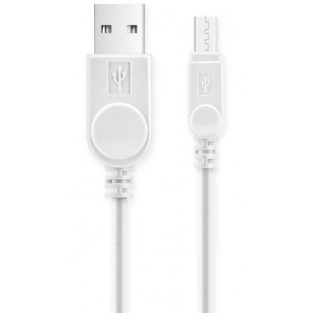 Aligator kábel microUSB predĺžený kon. 9mm Biely