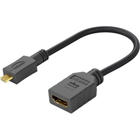 PromiumCord Flexi adaptér HDMI Typ A samica - micro HDMI Typ D samec pre ohybné zapojenie