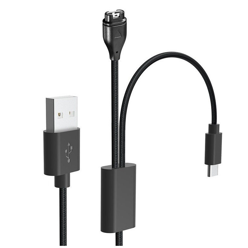 Tactical USB Nabíjací a Dátový Kabel 2v1 pre Garmin Fenix 7 + USB-C