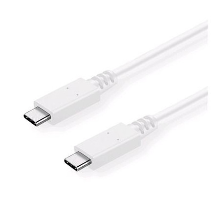 Kábel C-TECH USB 3.2, Type-C (CM/CM), PD 100W, 20Gbps, 1m, biely