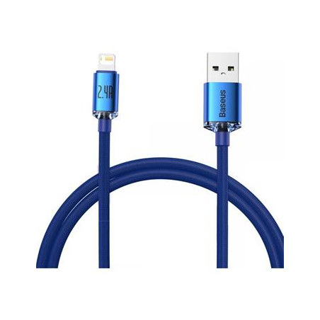 Baseus CAJY000003 Crystal Shine Series Dátový Kábel USB - Lightning 20W 1,2m Blue