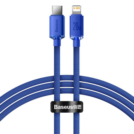 Baseus CAJY000203 Crystal Shine Series Dátový Kábel USB-C - Lightning 20W 1,2m Blue