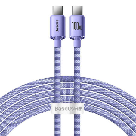 Baseus CAJY000705 Crystal Shine Series Dátový Kábel USB-C - USB-C 100W 2m Purple