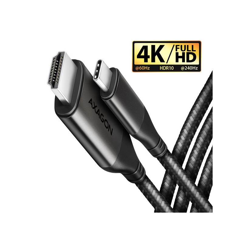 AXAGON RVC-HI2MC, USB-C - HDMI 2.0a redukcia / kábel 1.8m, 4K/60Hz HDR10