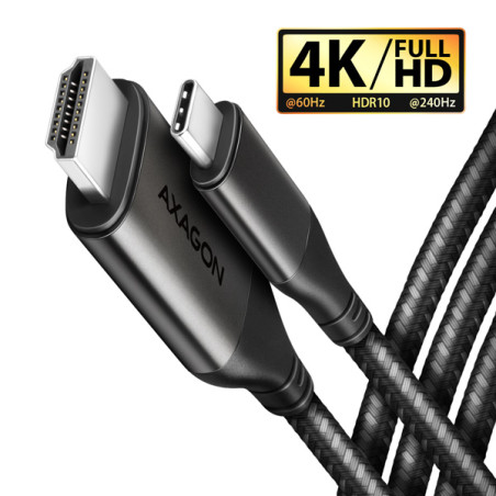 AXAGON RVC-HI2MC, USB-C - HDMI 2.0a redukcia / kábel 1.8m, 4K/60Hz HDR10