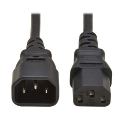 Napájací kábel predlžovací C13/C14, 10A, 250V, 1m, čierna