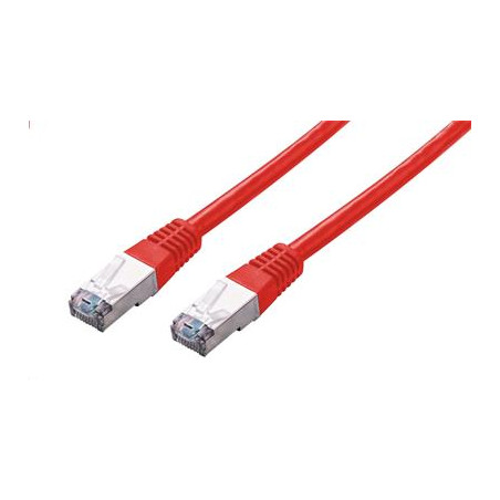 Kabel C-TECH patchcord Cat5e, FTP, červený, 1m