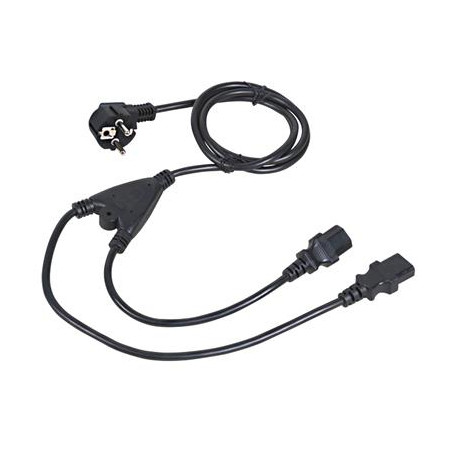 Kabel C-TECH sieťový 1,8m 220/230V napájací, rozdvojka Y, VDE