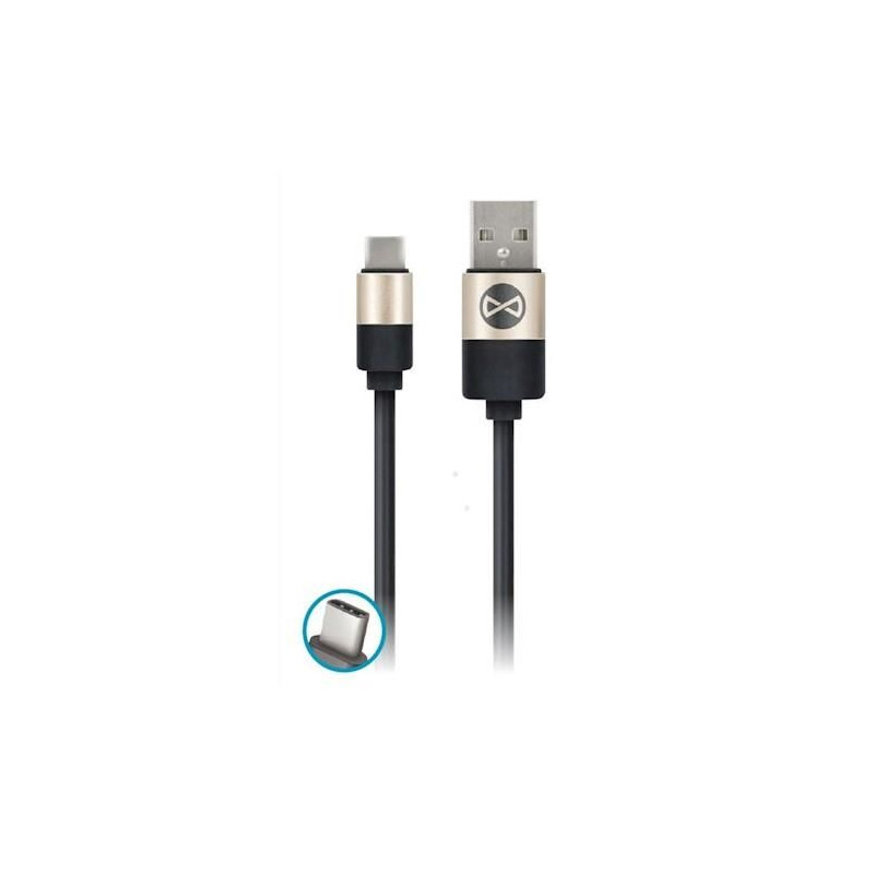 Dátový kábel Forever Modern USB/USB-C 1m 2A čierny